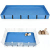 A blue PVC cage liner with black straps and a wire mesh base for small pets like guinea pigs.