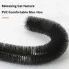 Schwarzer PVC-Massagebürste mit feinen Borsten, entworfen für die Katzennatur.