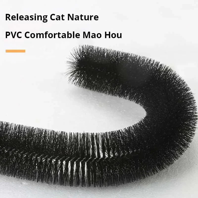Schwarzer PVC-Massagebürste mit feinen Borsten, entworfen für die Katzennatur.