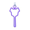 Purple hands-free dog poop bag dispenser with a silver leash clip.
