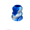 Blue and white marbled silicone grips for baseball bat knobs