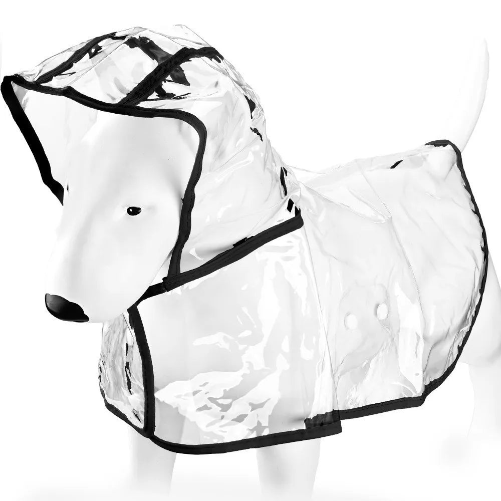 Un imperméable blanc pour animaux de compagnie, raincoat, pour chiens et chats, sur fond blanc.
