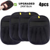 Cuatro guantes reutilizables para el aseo de mascotas negros con ajuste mejorado y detalles amarillos