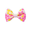Pinza y lazo floral rosa y amarillo para peinado de perros o gatos