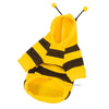 Yellow and black striped cozy hoodie with bee ears for small dogs and cats