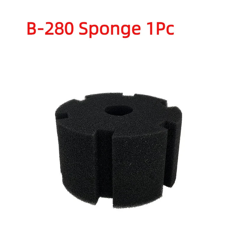 Filtre éponge noir B-280, pièce unique, pour filtration biologique d'aquarium.
