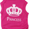 Pink puppy tee with a white crown pattern and the word PRINCESS printed on the front