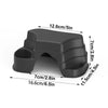 A black reptile hide cave decoration featuring multiple compartments and food bowls.