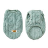 A light blue fuzzy fleece dog sweater for small and medium breeds.