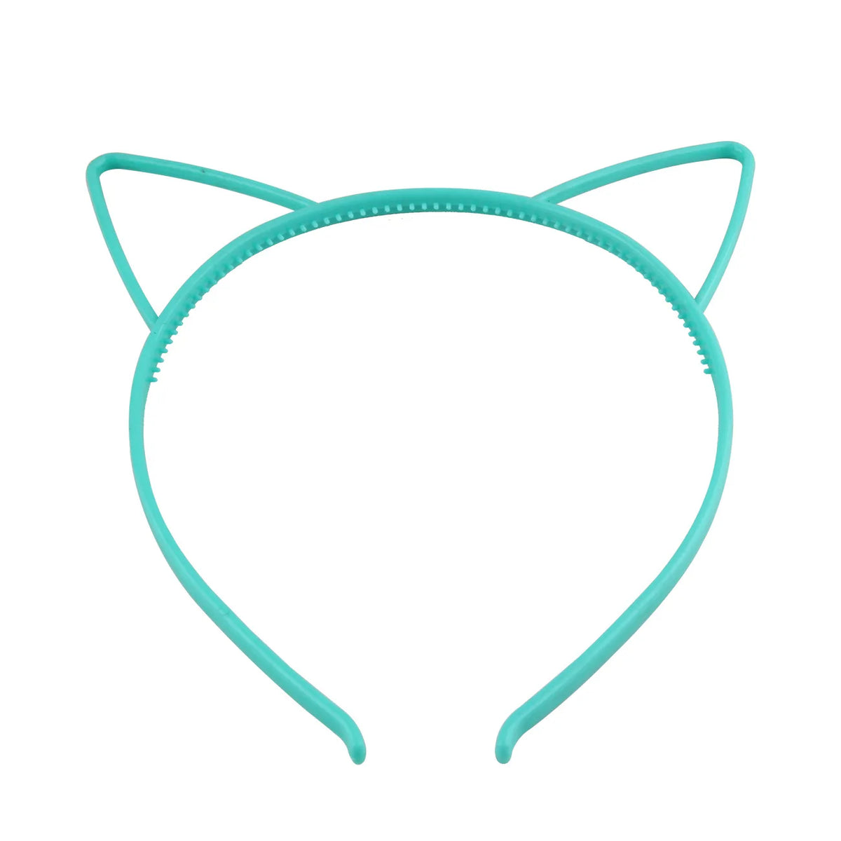 A teal cat ear headband for girls and kids.