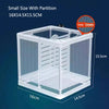 White small aquarium fish breeding isolation box with a partition and grid design