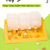 A yellow puzzle toy for feeding, featuring flower-shaped rotating leafy food pieces.