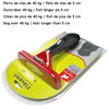 A red pet deshedding brush for dogs and cats is shown in clear packaging.