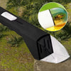 A black portable handheld insect catcher is shown lying on a surface with a magnified view of insects.