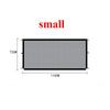 A rectangular pet safety fence measuring 110cm by 72cm with adhesive hooks.