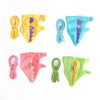 A set of five colorful cartoon animal vest harnesses for pet training, including yellow, blue, purple, pink, and green.