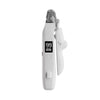 A white 2-in-1 pet nail trimmer and grinder tool with a protective cap.