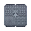 Gray silicone lick mat for dog bathing and slow food training with divided sections