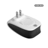A white and black ultrasonic pest repeller device with mounting brackets.
