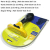 Yellow pet deshedding brush for dogs and cats with a black handle and clear plastic base