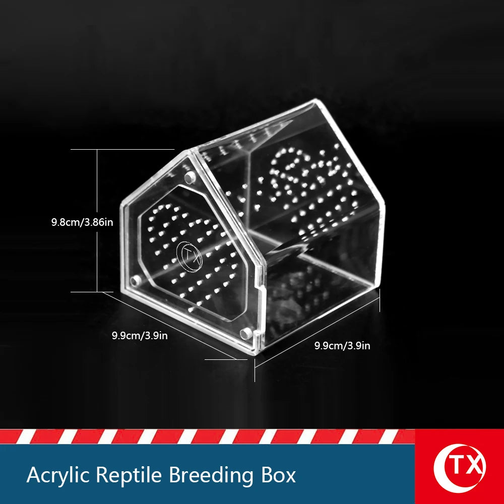 Caja de reptiles de acrílico transparente con puerta magnética para hábitat de mascotas