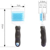 A grooming comb for dogs and cats featuring massage bristles and a double-sided design.