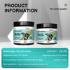 Two jars of dental powder for pets, labeled Fresh Breath Dental Powder, with ingredients listed below.