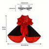 Red and black vampire cat cape and collar costume set with silver accents