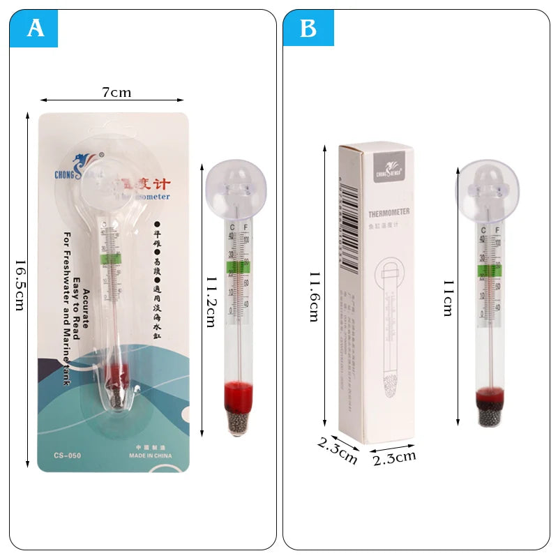 Set vertikaler schwimmender Aquariumthermometer, inklusive großer 7cm- und kleinerer Modelle
