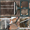 Silicone double-sided pet hair and lint remover demonstrating its use on clothing and pet hair.