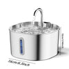 Fontaine à eau automatique pour animaux en acier inoxydable avec bec et lumière bleue.