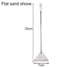 Edelstahl-Sandschaufel mit 32 cm Griff und dreieckiger Basis für Aquariumreinigung.