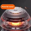 Close-up view of an interactive rolling cat toy ball with a powerful motor and glowing internal mechanism.