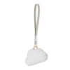 A white cloud-shaped lint roller refill with a silver strap and gold accent.