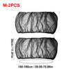Black stretchy bird cage seed guard net shown flat for comparison