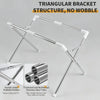 A triangular bracket structure made of double-sided foldable rubber and thickened stainless steel tubing for a grooming hammo
