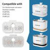 A set of white cat water filters for Dockstream fountain models PLWF005, PLWF105, and PLWF115.