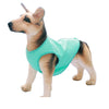 A light mint green breathable dog cooling vest worn by a dog.