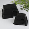 Black reptile and small animal hide box with a textured, rectangular design