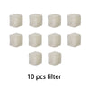 Ten white rectangular replacement filters for cat water fountains