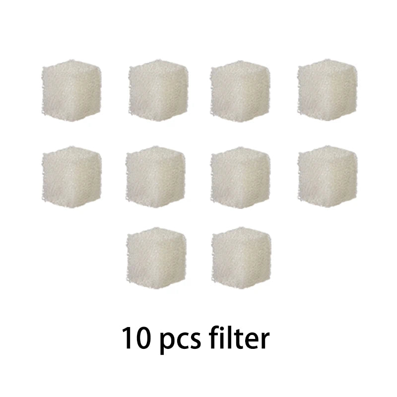 Ten white rectangular replacement filters for cat water fountains