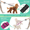 A brown dog is being walked with a black leash and bungee attachment for big dog and puppy customization.
