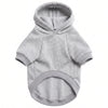 A light gray hooded sweatshirt for a dog.