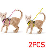 Zwei orange tabby Kitten tragen rosa und gelbe verstellbare Halfter mit Leinen