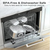 Stainless steel pet water fountain with a visual window and filtration system inside an oven.