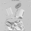 A white 2-in-1 automatic pet feeder and water dispenser is shown with water splashing around it.
