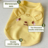 Yellow waffle knit pet vest featuring stereoscopic ears and ten thousand needle embroidery