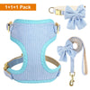 Helles blaues Hundehalsband und Leine-Set mit passender Schleife in einem 1+1+1-Paket.