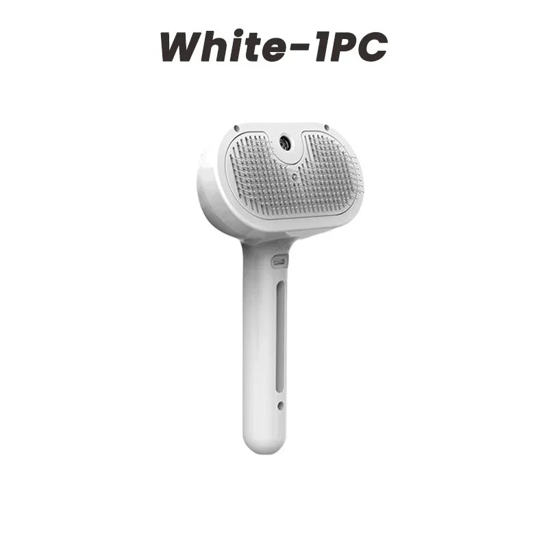 White 1PC pet grooming steam brush spray comb device