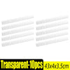 Transparent bird and pest repellent spikes in 10 pieces, measuring 43x4x3.5cm.
